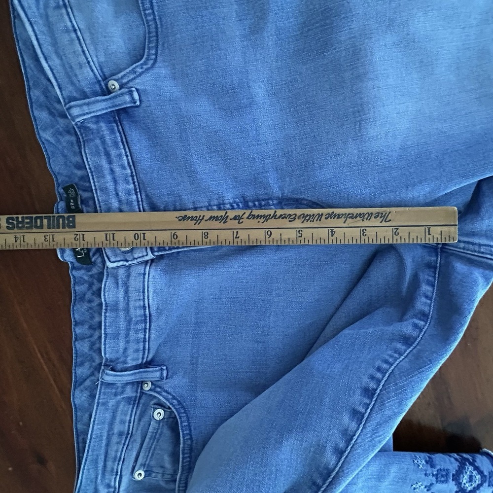 LAUREN RALPH LAUREN Embroidered Crop JEANS 22W Stretch Denim Boho 40 X 23 Stitch - Picture 13 of 16
